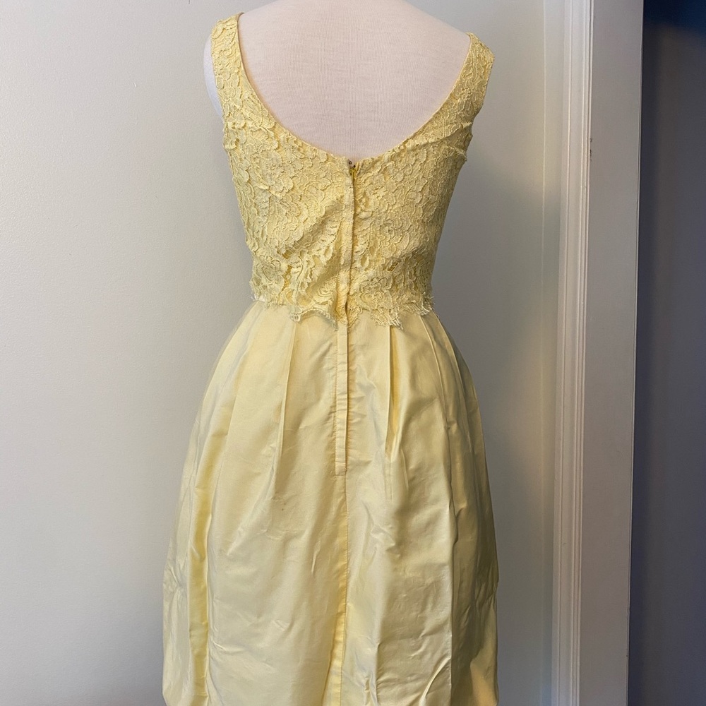 Soft Canary Yellow Cupcake Lace Party Dress - Picture 3 of 9